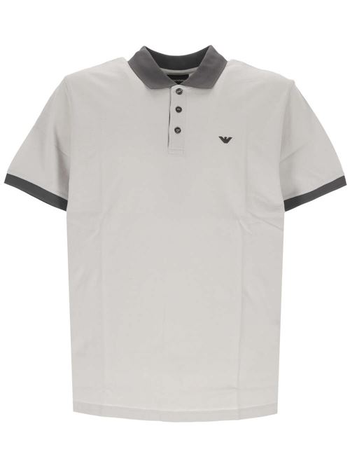 Light grey cotton piqué polo Emporio Armani | 3D1FM11JTKZ0646